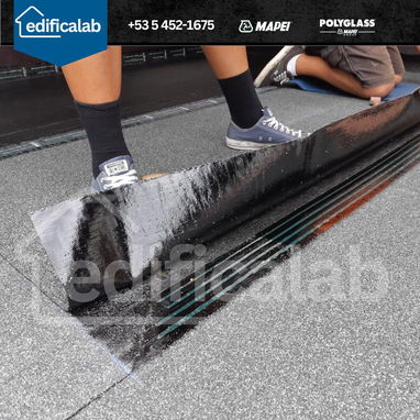 Manta Asfaltica bituminosa autoadhesiva POLYGLASS ADESO, con instalación en frío: sin gas ni soplete. - 2/3
