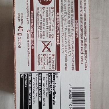 Caja con 20 bolsitas de té. Infusión de manzana y canela - 2/2