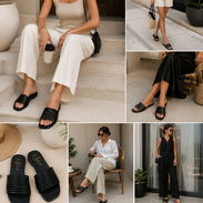 Sandalias negras mujer básicas elegantes. - Img 50778362