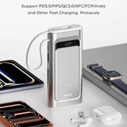 Power Bank TALIX 10000mAh 100W USB-C con Cable Integrado, Pantalla Digital y 3 Puertos - Img 57574489
