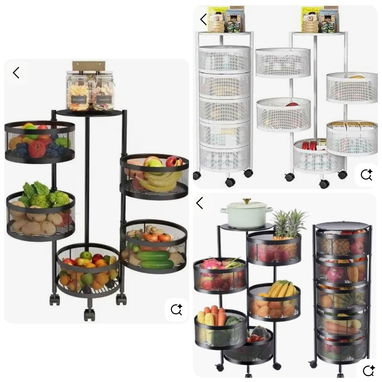 🍅Organizador metálico giratorio de 5 niveles ✅Medida: 90 cm altura x 36 cm ancho. 🏷️$55 usd - Disponibles en 🤍🖤 - Img 123343717