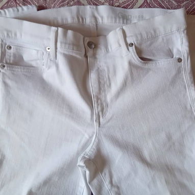 Pantalon Jeans elastizado blanco p/ hombre talla 32 marca GAP - 2/3