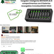 - Cargador inteligente BEVIGOR  8 baterias recargables incluidas(4AAA+4AA) - Img 55528037