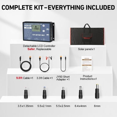 DOKIO 300W PORTABLE Solar Panel Kit CON PWM Controller Y USB - 3/6