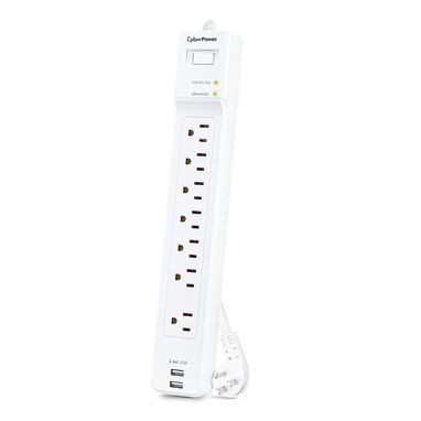PROTECTOR DE VOLTAJE CYBERPOWER 7 TOMAS 2 USB 2000 JOULES PARA PC TV CONSOLAS ENVÍO DISPONIBLE + GARANTÍA - Img 124125807