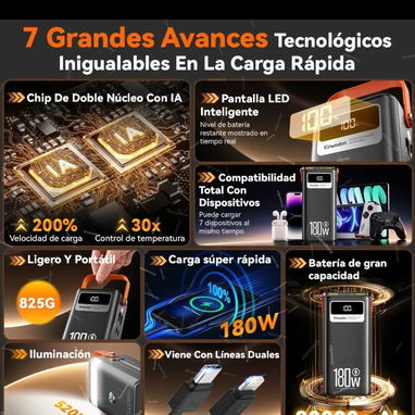 Power bank 80000 Mah batería portátil 180W carga ultra rápida - Img 121030431