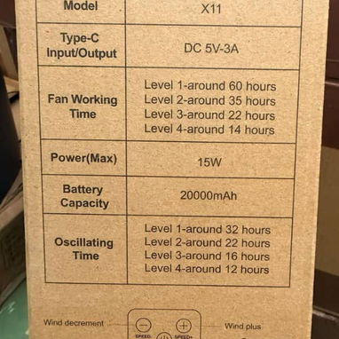 Ventilador Recargable X11/20000mAh - 2/2