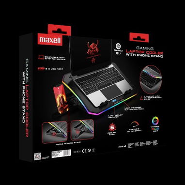 Gaming Laptop Cooler Maxell Samurai con soporte para teléfono... - Img 124252412