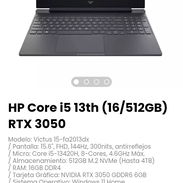 HP Core i5 13th (16/512GB) RTX 3050. Tarjeta Gráfica: NVIDIA RTX 3050 GDDR6 6GB - Img 55516482