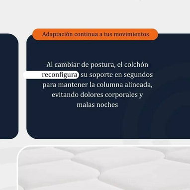 Colchón matrimonial sellado al vacío con tecnología inteligente, 6 meses de garantía. Propiedad, factura y Slip - Img 102817872