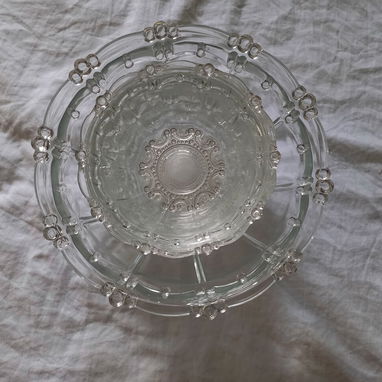 Fuente para ensaladas o frutas, vintage, de cristal con 6 pequeñas - 3/3