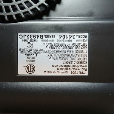 Vendo Cocina de Inducción de 1800 Watts Hamilton Beach de una 1 hornilla - 4/5