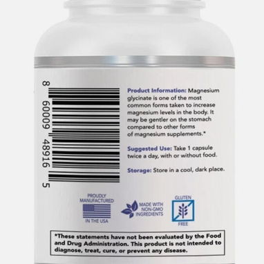 GLICINATO DE MAGNESIO - 180 CAPSULAS DE 400MG CADA UNA - Img 120496624