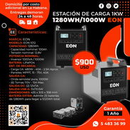 💡 ESTACIÓN 💡 DE ENERGÍA EON 1280WH - 1000W INVERSOR. SERVICIO DE MENSAJERÍA GRATIS CON FACTURA Y GARANTÍA. TLF 5483369 - Img 54765813
