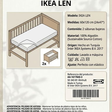 Juegos de sábanas de cuna nuevas IKEA, El Corte Inglés - 3/5