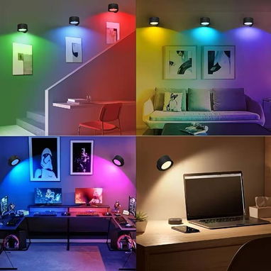 📞53884600.🎇 Set de 2 Lámparas LED de Pared Recargables RGBW🎇 Mensajería disponible.🚴 - 5/5