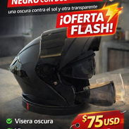 Casco certificado estilo motocross. Incluye visera transparente . - Img 55393970