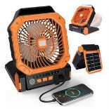 Ventilador Portátil Camping Recargable Solar Con Led - Img 56977948