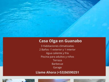 ⭐ Renta casa d 3 habitaciones,baños, terraza, piscina de adultos y niños, parrillada,a 50 m del mar, Guanabo - Img main-image