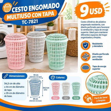Cestos para ropa plástico y engomado 👗👕 - 2/2