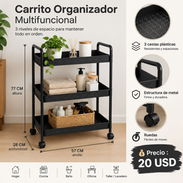 Carrito organizador de 3 niveles con ruedas 20 usd y mensajeria instantanea a costo adicional - Img 57067258