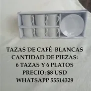 TAZAS DE CAFÉ BLANCAS DE 6 TAZAS Y 6 PLATOS, ENTREGA DE FACTURA, VARIEDAD DE ÚTILES DEL HOGAR, ETC - Img 55250485