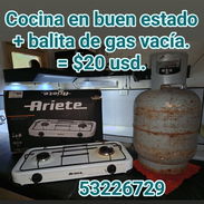 Vendo cocina Ariete+ balita de Gas vacía $20 usd. - Img 57640124