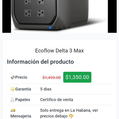Ecoflow (varios modelos) Delta 2, Delta 2 max, delta 3 clásica, delta 3 max, delta pro ultra, delta 3 plus,delta 3,etc - 5/8