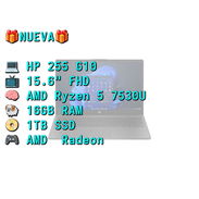 LAPTOP 🎁NUEVA🎁📦CAJA, HP 255 G10 (A29T1UA), 15.6" FHD IPS Antireflejo, AMD Ryzen 5 7530U, 16GB RAM, Radeon, 1TB SSD - Img 56109780