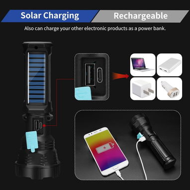 * Linterna con Panel Solar y Carga Ràpida - Img 121528177
