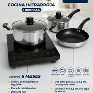 Combo Cocina Infrarroja 1 Hornilla + Juego de Calderos 5 Piezas de Aluminio - Img 57354636