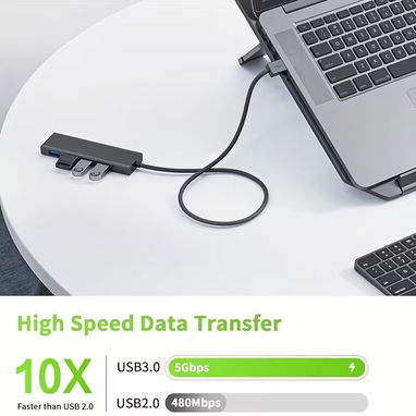 🔌 Hub USB 3.0 Ultra Delgado – 4 Puertos USB-A ⚡ - 2/5