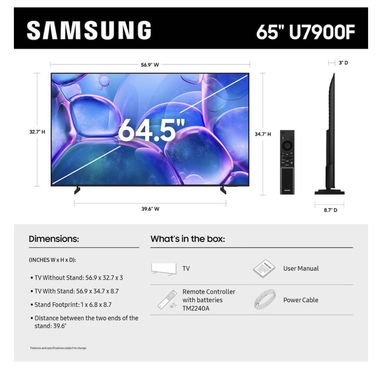 Samsung 65” Crystal UHD U7900FD (Modelo 2025) - Img 122403452