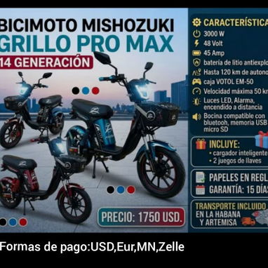 Llegó la bicimoto mizhozuki grillo de 60AH. super potente y de 45Ah - Img 123657380