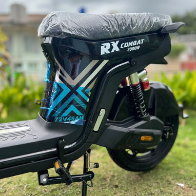 `🛵 𝐁𝐈𝐂𝐈𝐌𝐎𝐓𝐎 RX COMBAT 🛵`  ⚙️𝐄𝐒𝐏𝐄𝐂𝐈𝐅𝐈𝐂𝐀𝐂𝐈𝐎𝐍𝐄𝐒 • 3000w - 72v - 45 ah • ⁠batería de litio antiexp - 7/10
