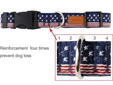 Collar de perro/collar clásico con bamdera estadounidense - Img 67185016