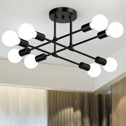 ✅lámpara de techo estilo Sputnik o nórdico industrial en color negro con 8 luces ✅ - Img 58328268