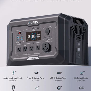 Estacion de energia Oupes Mega 2, 2500w 2048wh casi nueva en su caja-1100usd - 3/5