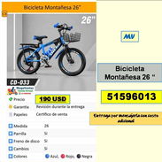 Bicicleta Montañesa 26 pulg   190 USD....51596013...Tpte costo adicional...Garantia Revision durante la entrega (MV-822) - Img 56966095