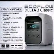 ⚡EcoFlow Delta 3 Clásica de 1800w/ pico 3600w  *🔋Batería de LiFePO4 de: 1024Wh con una vid - Img 56511872