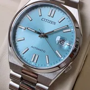 citizen tsuyosa automático calibre 8210, cristal zafiro con lupa (cyclops) brazalete estilo "president" esfera sky blue - Img 54667471