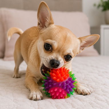 JUGUETE PARA PERROS/PELOTA MORDEDORA CON PINCHOS Y SONIDO - Img 126304152