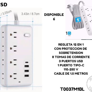 BATRIA RECARGABLE-REGLETAS-CARGADOR MOVIL-ENCENDEDORE REC-RELOJ DE PARED-PESA DIGITAL - 7/10