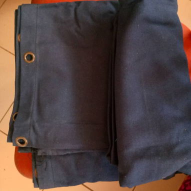 TOLDO AZUL PRUSIA NUEVO CON ARGOLLAS, MIDE 5,2 M X 65 CM - 2/2