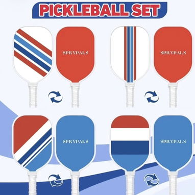 Juego de 4 Paletas de Pickleball aprobadas por USAPA, de madera, duradera, con 4 bolas (2 para interiores y 2 para exter - 2/7