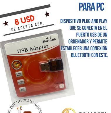 Adaptador bluetooth Audio, Adaptador bluetooth PC 8 USD,  Adaptador Bluetooth + WiFi, 11 USD - Img 95371441