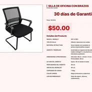 SILLA DE OFICINA CON BRAZOS VPT#-0287 - Img 55243668