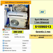 MV-622-Split Milexus 1 ton (blanco) .....260....51596013....Mensajería Costo Adicional - Img 55788467
