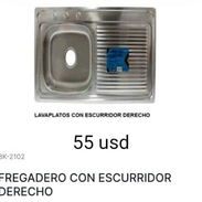 Fregadero con escurridor derecho(100x50)y desagüe de 1 x 1/2" - Img 56584288