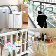 Tendero de Ropa portátil y Plegable diseñado para colgarse en barandas de balcones, ventanas, puertas o radiadores - Img 58302486